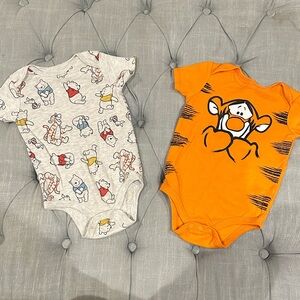 Disney Orange and Gray Bodysuit Set
